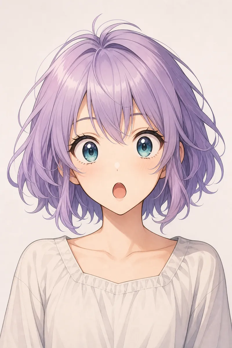 Anime surprised expression sample from AI Face Generator