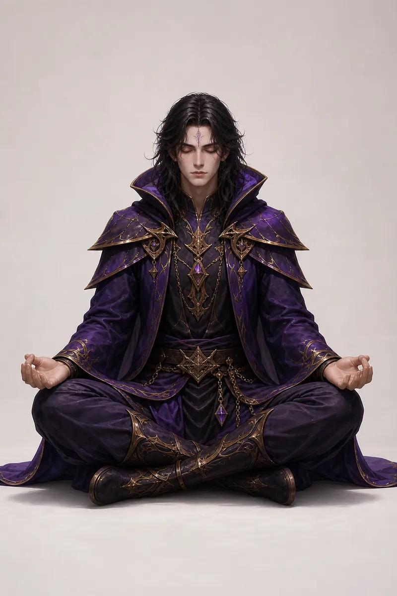 Seated fantasy mage pose edit sample