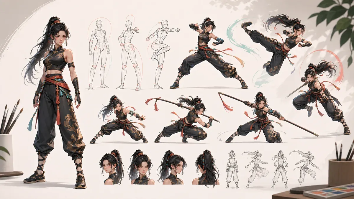 AI pose maker generating character reference poses